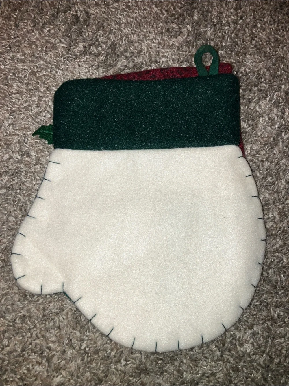 Vintage Hand Crafted Santa Clause Pot Holder With Loop Hanger